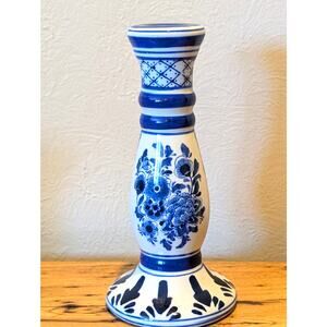 Vintage Centrum Chinoiserie Blue & White Floral Candle Holder